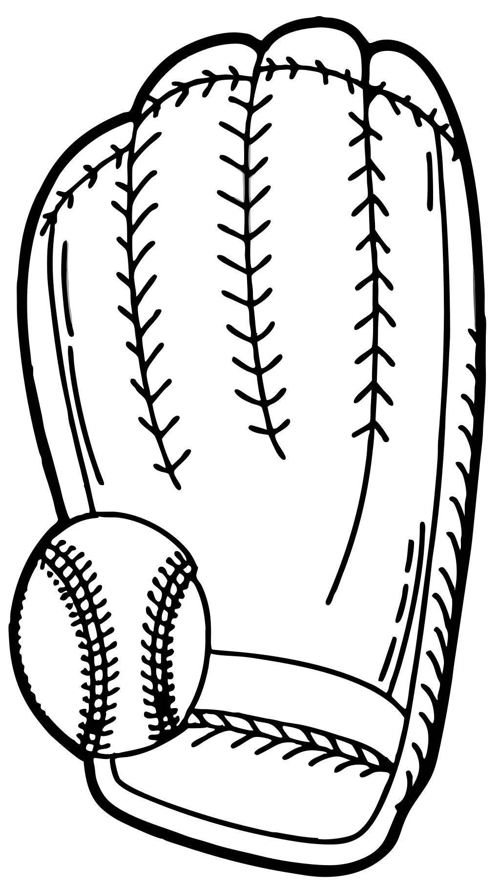 Página para colorear de guantes de béisbol